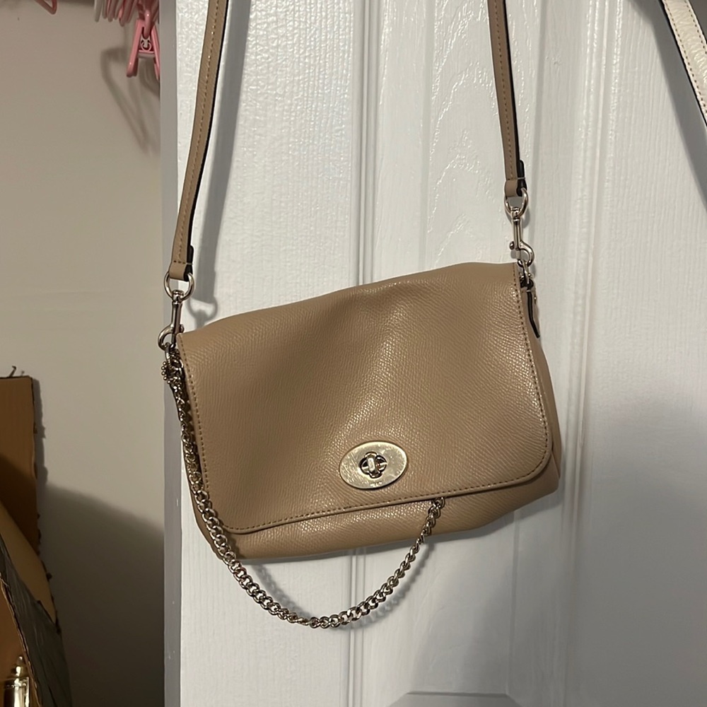 Beige coach cross body